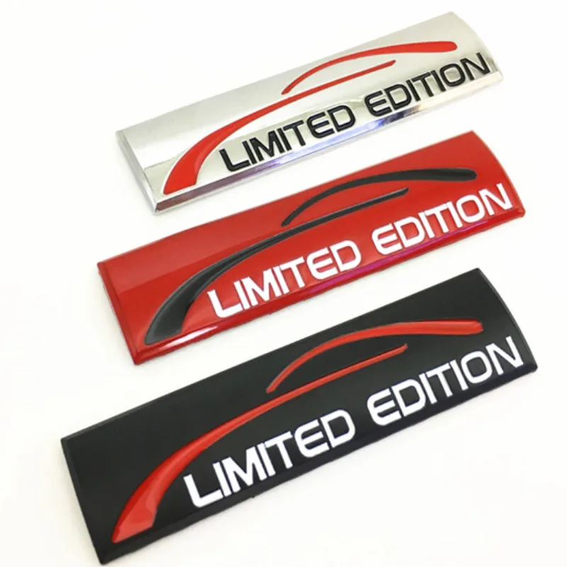 

High quality Strip Black Silver Red White 3D Car Styling Metal LIMITED EDITION Emblem Badge Car Sticker Decal Accessories