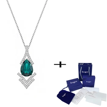 

SWA 2020 New Fashion High Quality Empasionate Emerald Personality Necklace To Send Girlfriend Mother Classic Best Gift