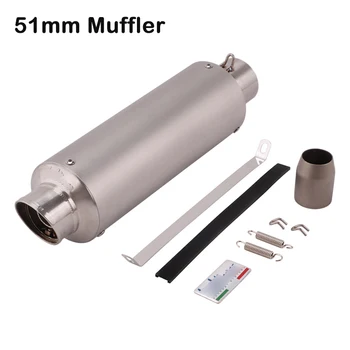 

380mm Universal Motorcycle Escape Pipe Exhaust Muffler Tube Pipe Stainless Steel with DB Killer Baffle 38-51mm