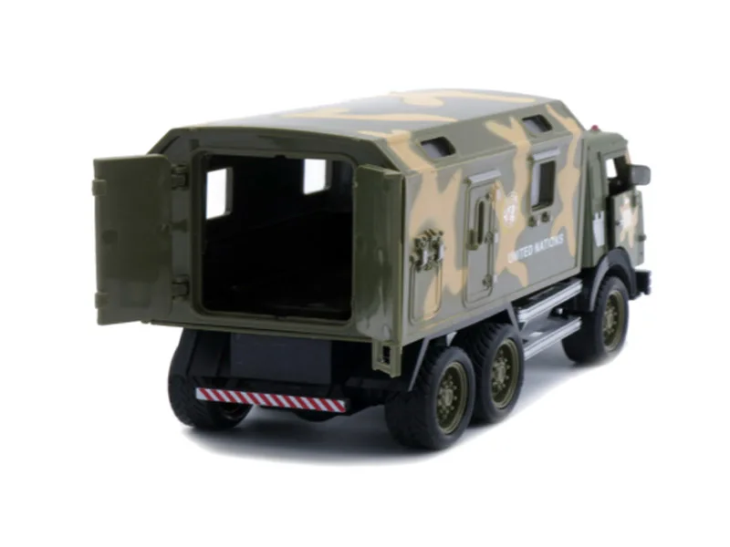 1/32 русский КАМАЗа военный грузовик игрушка сплав литая модель игрушки со звуком светильник