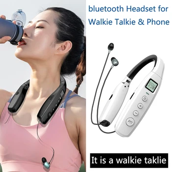 

Abbree AR-669 sport mini Walkie Talkie Ham Two Way Radio UHF 400-470MHz Neckband Bluetooth Headset Earphone for iphone11