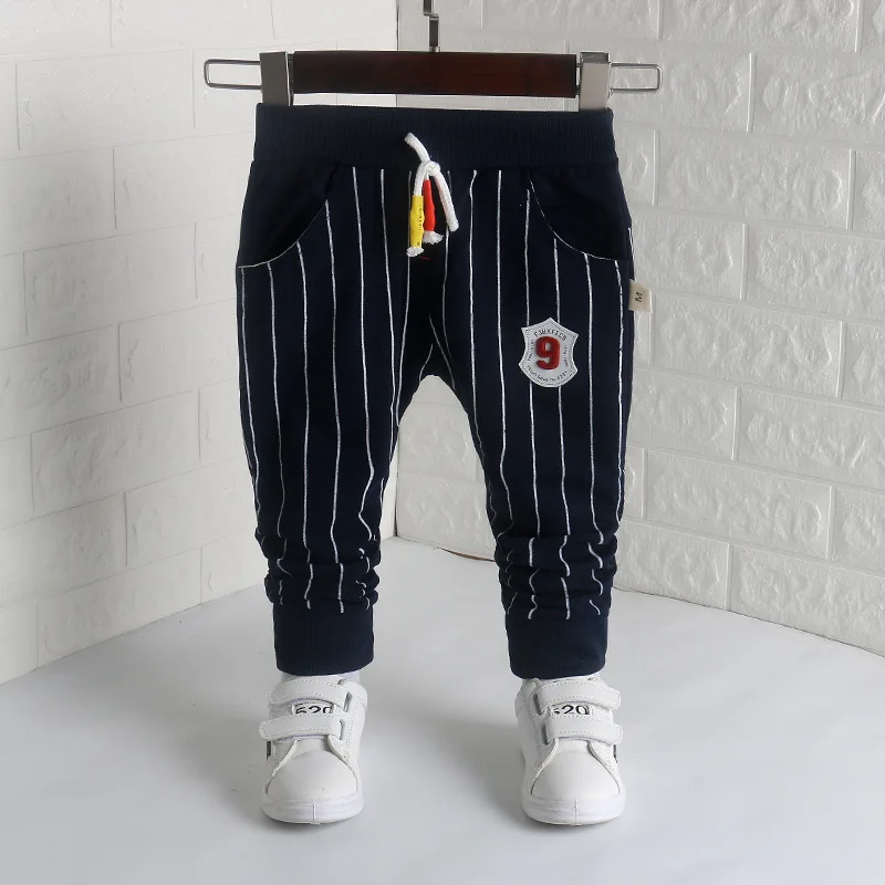navy blue IENENS/От 0 до 2 лет Модные Узкие прямые брюки для мальчиков милые повседневные длинные штаны для маленьких мальчиков детские хлопковые штаны - Цвет: navy blue
