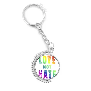 

Rainbow Gay Lesbian Flag LGBT Rotatable Key Chain Ring Keyholder