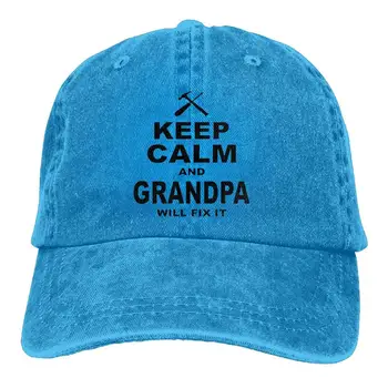 

Keep Calm Grandpa Will Fix It Unisex Baseball Cap Cowboy Hat Bill Snapback Hats