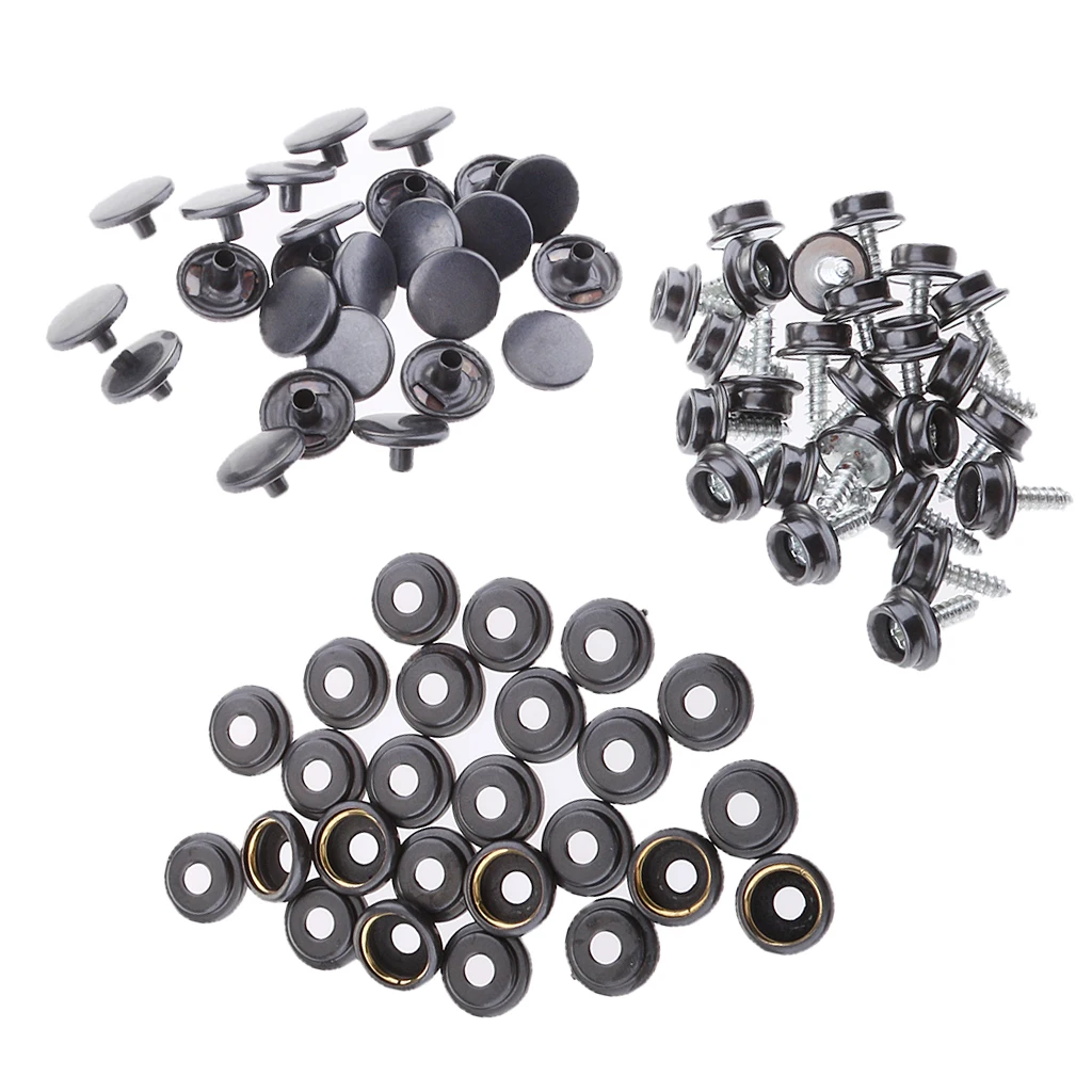 25 Set (75Pcs) Snap Button 12mm Screw Studs Fastener Socket for Canvas Boat Marine