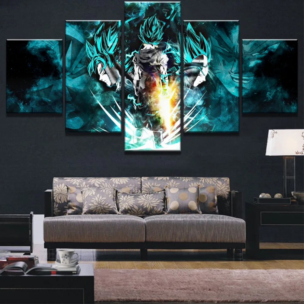 

5 Piece HD Print Dragon Ball Super Goku And Vegeta Poster Paintings on Canvas Wall Art
