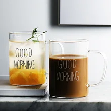 Милая Экологичная стеклянная чашка для завтрака, кофе, чай, Молочный Сок, йогурт, креативная хорошая утренняя кружка, новая