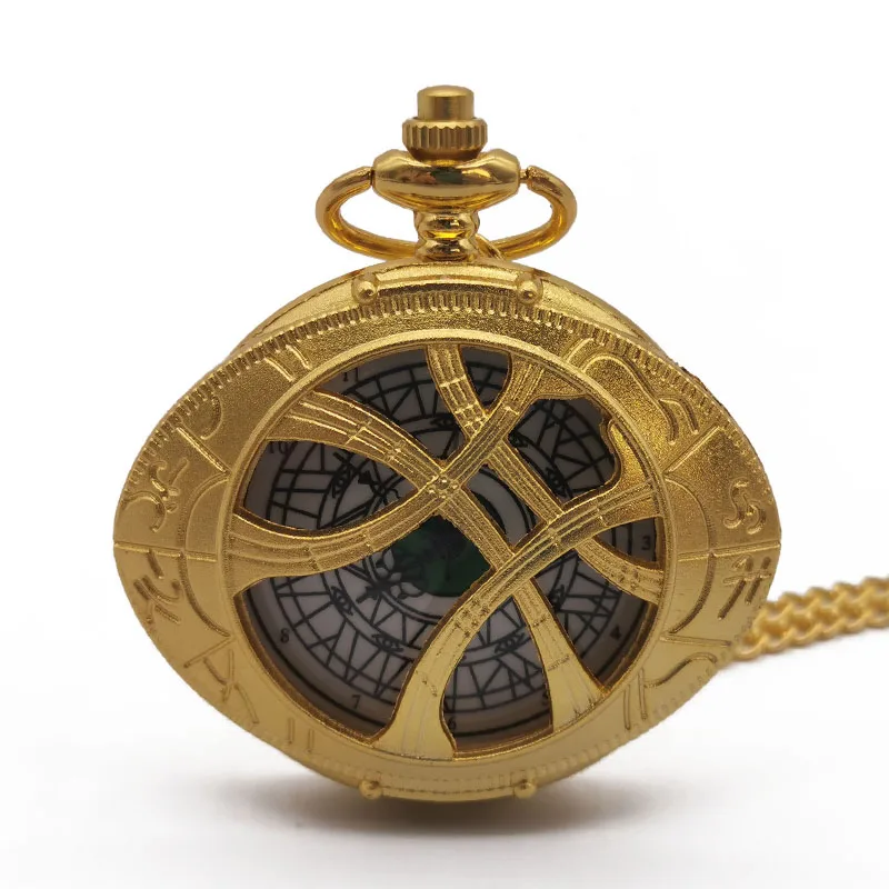 

Fashion Golden Quartz Pocket Watch Luxury Jewelry with Necklace Pendant Gift For Mens Womens
