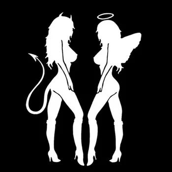 

Angel And Devil Car Sticker Beauty Car Sticker Devil Angel Reflective Decoration Sticker Personality Car Sticker Decal Car