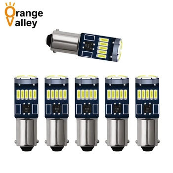 

6pcs T4W BA9S LED Blub H6W 15 33 LED For Car Rear Map light 4014 SMD White Auto Parking Reverse Lamp Non-Polarity DC 12V