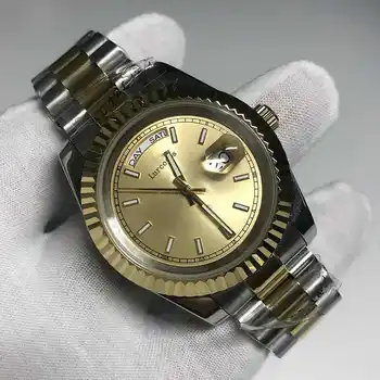 

Fashion 18K gold and silver watch 40mm size AAA Men Luxury Watch Date Automatic just Mechanical glide smooth second hand