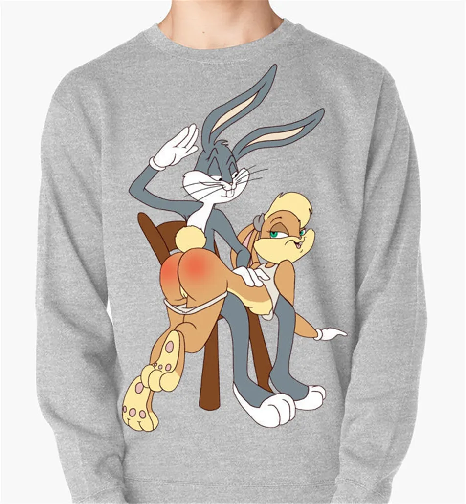 Bugs Банни и Лола толстовка унисекс Looney ttes пот Xs-3Xl свободные размеры футболка