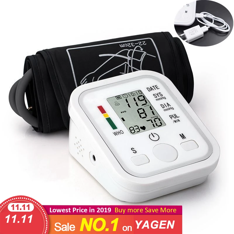 

Home Health Care Digital Lcd Upper Arm Blood Pressure Monitor Heart Beat Meter Machine Tonometer for Measuring Automatic