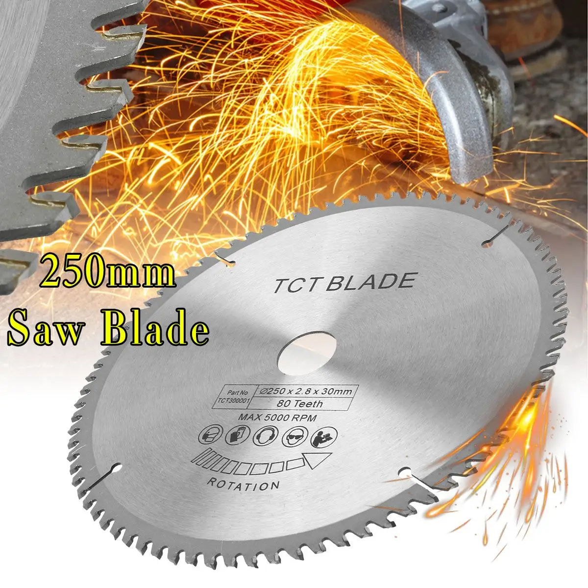 

250mm 80 Teeth Circular Saw Blade High-speed steel with 3pcs Reduction Rings Fits for Bosch, Makita, festool & others brand