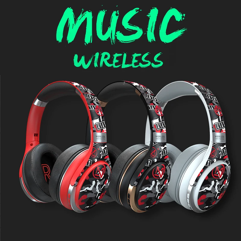 Беспроводные наушники McGeSin ручная роспись музыкальные с басами Bluetooth 5 0