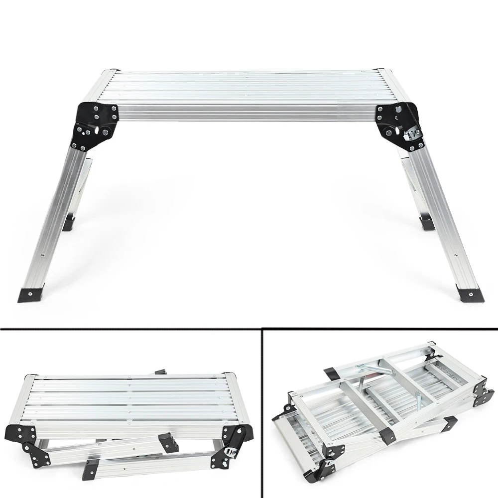 

Aluminium Alloy Portable Folding Ladder Platform Heavy Duty Bench Work Stool