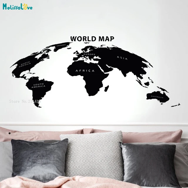 Large Size Vinyl World Map Wall Decals: Explore the World from Your Living Room