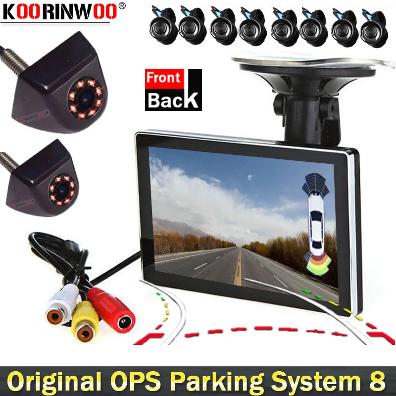 Koorinwoo Sucker Screen 8 System Car Parking Sensor Dynamic Trajectory Line Color Camera HD Dash Cam With Video Rca |