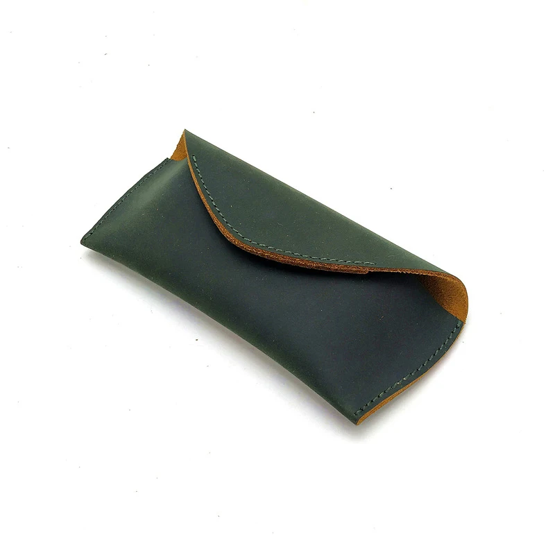 

17*7*2cm Real Leather Glasses Case Women Men Sunglasses box Fashion Handmade Covered button Eyeglasses Bag Storage Cases N5