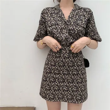 

2 Two Piece Set Women Floral Print Plus Size Hight Waist V-Neck Shirts Skirt Set Club Outfits Tracksuit Summer Vintage Suit Set