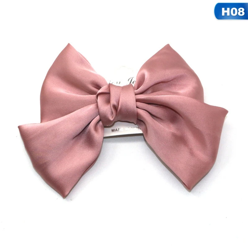 H08 10 цветов Большая лента Cheer лук с зажимами аллигатора для девочек конфетного цвета обруч-заколка аксессуары для волос - Цвет: H08