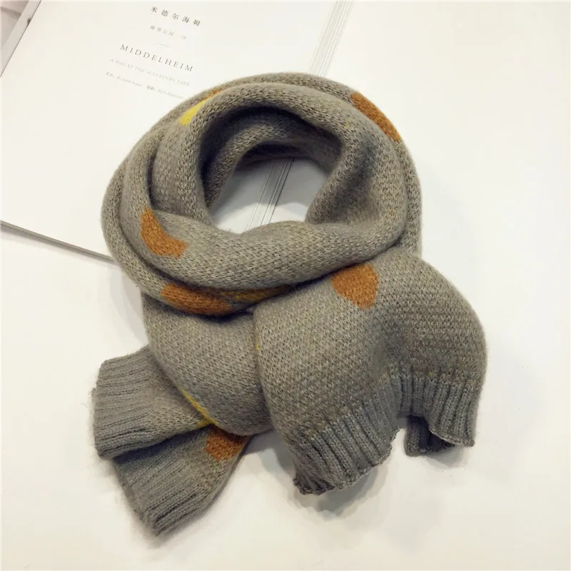 Новинка г.; осенне-зимний шерстяной вязаный шарф для девочек; теплая детская шаль; одежда для малышей; Детский шарф - Цвет: gray