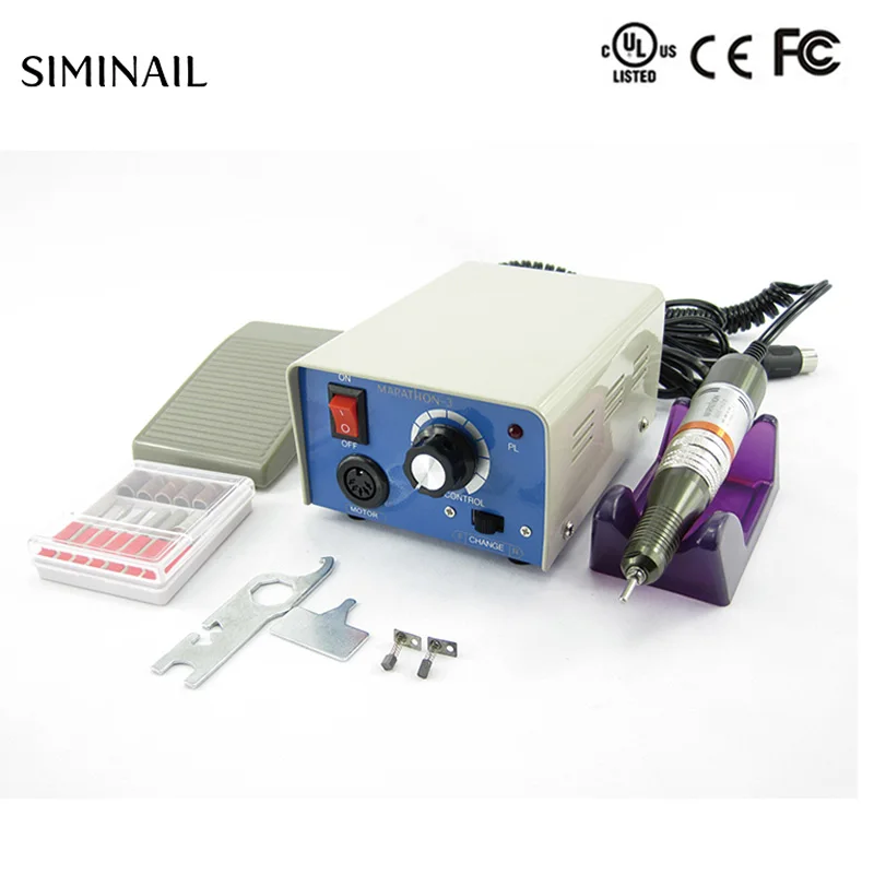 

Electric nail drill machine 35000rpm strong 210 professional manicure nail drill 65w handpiece 6 bits set SIMINAIL