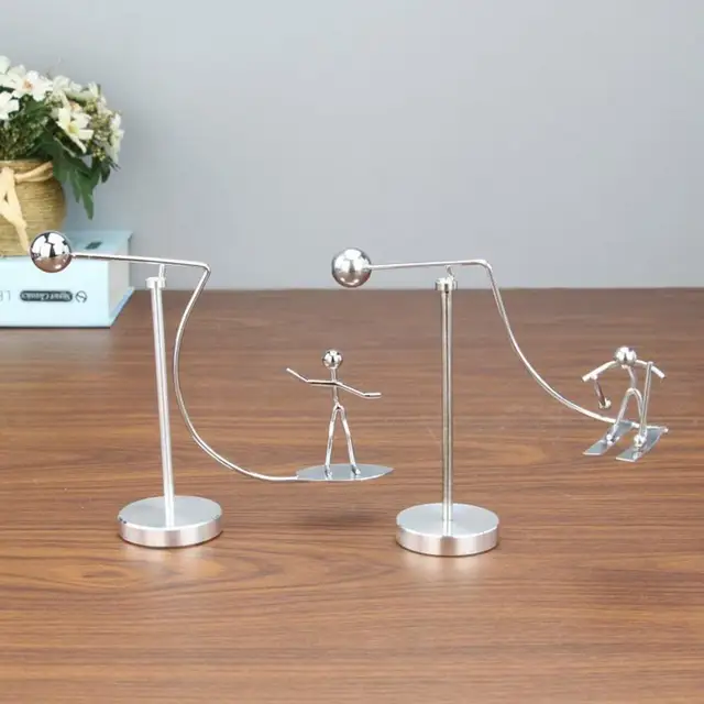 Newton Pendulum Cradle Creative Balance Men  Ball Crafts Tumbler Kids Desk Toy Metal Home Decoration Accessories 2
