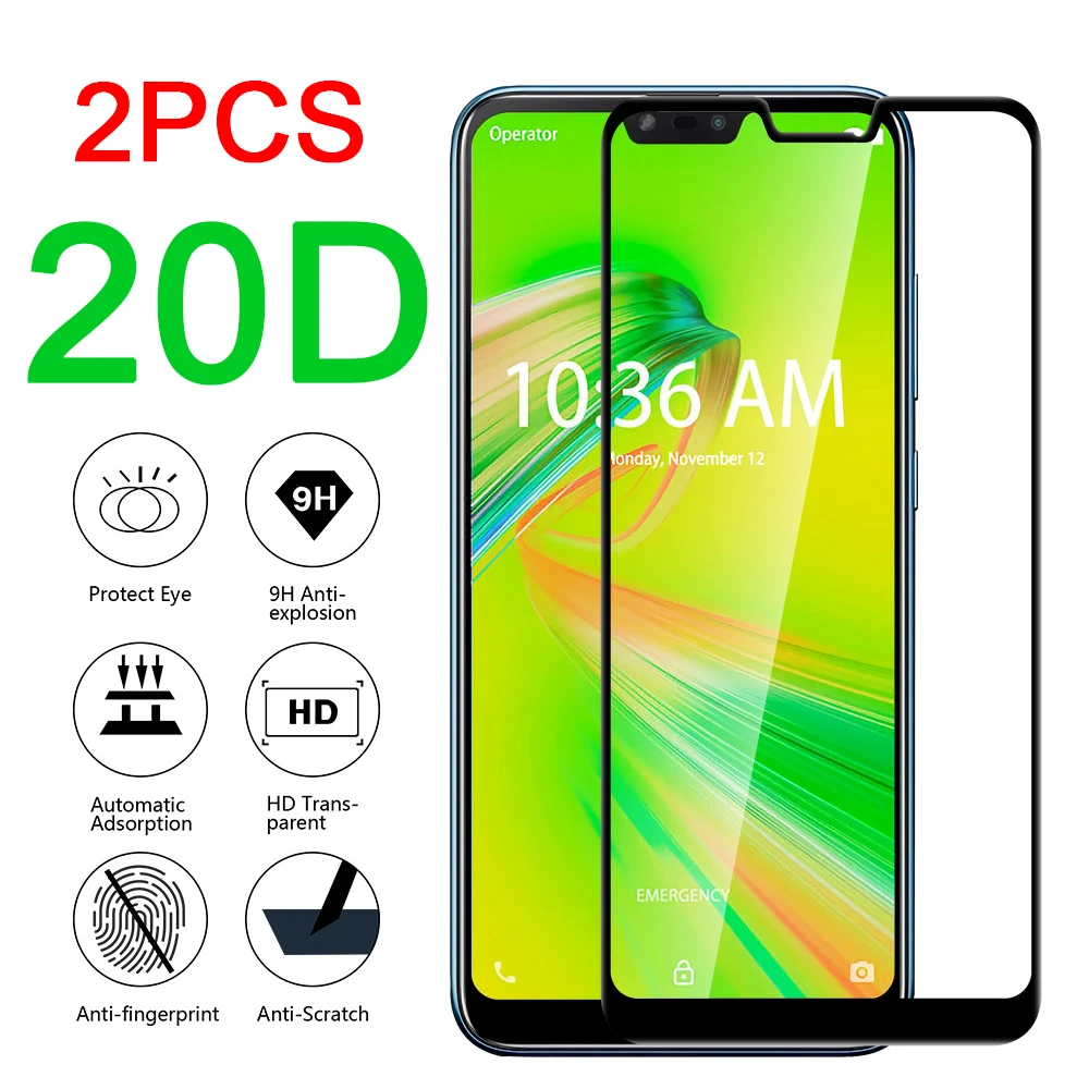 Закаленное стекло 20D для Asus Zenfone Max Plus M2 ZB634KL Pro ZB631KL ZB633KL 2 шт. защитная пленка