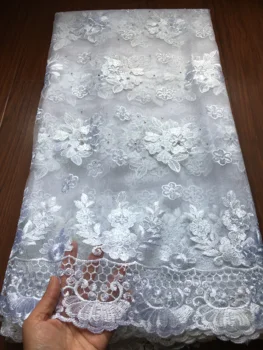 

Special offer white French net lace fabric with beads and stones zp1,Beautiful Tulle Lace African high quality mesh lace
