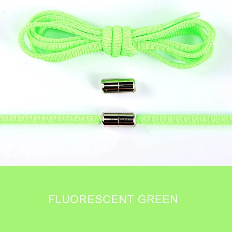 Fluorescent green Новые капсульные эластичные шнурки гладкие, шелковистые и яркие текстурированные, подходят для детей и взрослых. Есть 13 видов цветов t - Цвет: Fluorescent green