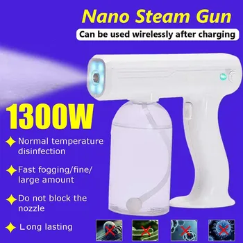 

800ml Blue Light Nano Steam Atomizing Fogger Disinfection Sprayer With Battery Atomizing Fogger Machine Steam Spray Guns d3