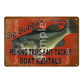 Small fishing tin sign vintage style 20cm x 30cm Fishing Supplies 1