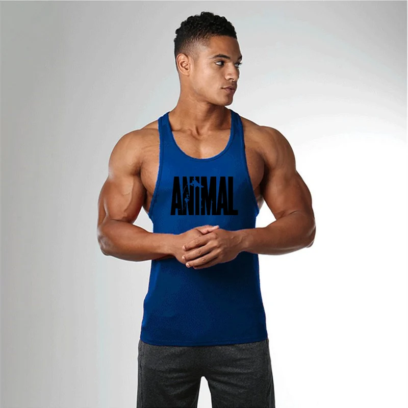 5 blue GYM ENERGY/брендовая одежда Beast Mode, майка для бодибилдинга, мужская майка для фитнеса, майка без рукавов, однотонная хлопковая майка - Цвет: 5 blue
