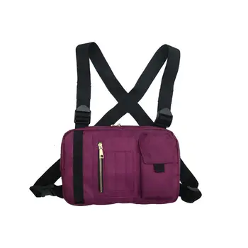 

Vest Chest Shoulder Bag Women Hip Hop Waist Streetwear Outdoor Nylon Men Packs for Outdoor Shopping Traveling Decoration