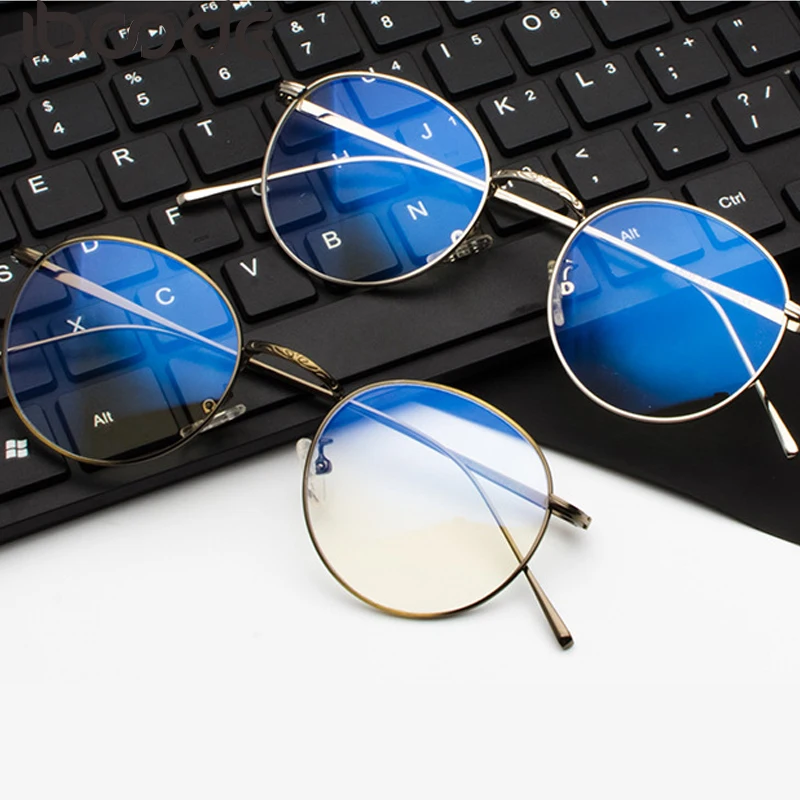 

iboode Anti Blue Light Goggle Blocking Screen Glasses Round Computer Protection Women Men Reading Retro Classic Sun Glasses 2019