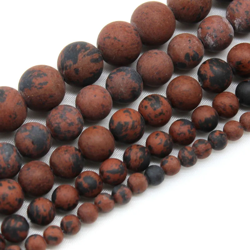 

Natural Mineral Beads Matte Mahagony Obsidian Stone Round Loose Beads For Jewelry Making Diy Bracelets Accessories 4/6/8/10/12mm