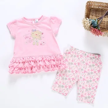 

PINK Newborn baby girls clothes Summer cotton suits for girls 12-24M clothing Set for girl mother kids Outfits Infant sets 2020