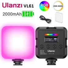 Ulanzi VL61 lampa wideo RGB możliwość przyciemniania 2500K-9000K Mini lampa LED z dyfuzorem do smartfona lustrzanka cyfrowa fotografia na żywo Vlog tanie tanio LANBEIKA CN (pochodzenie)