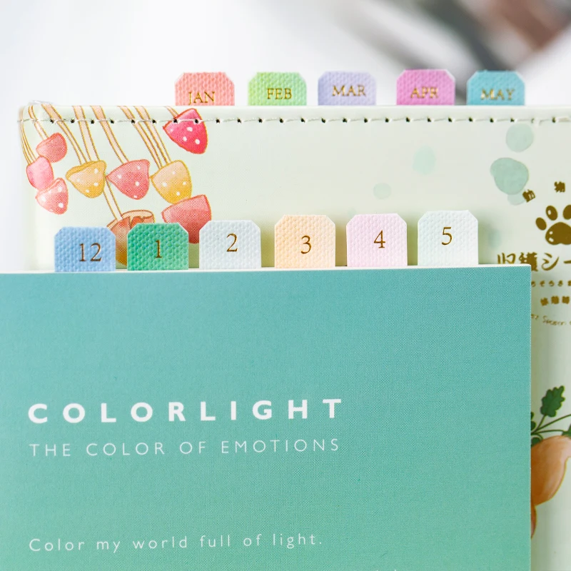 

Magic Color Journaling Stickers Scrapbooking Month Index Label Sticker Diary Planner Foil Gold Bookmark Decorative Stationery