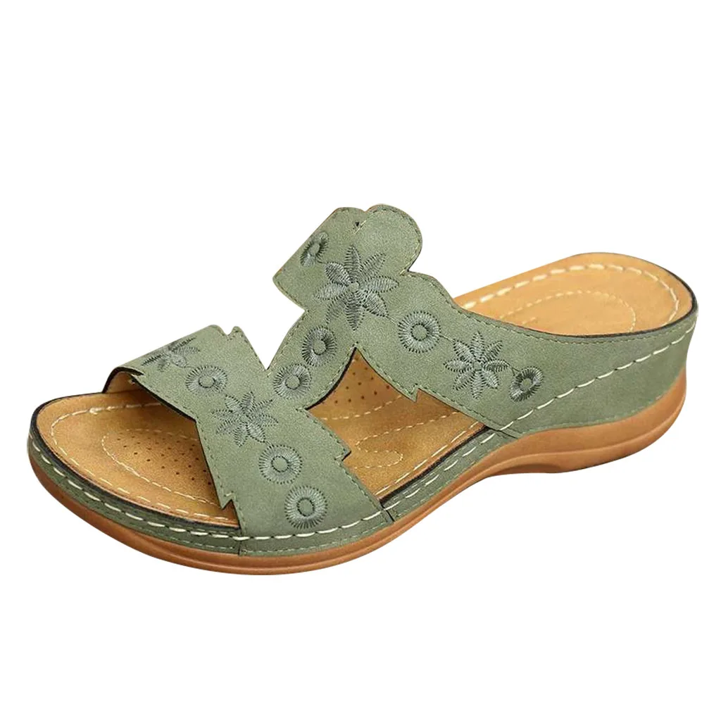 Женские летние пляжные тапочки Klv модные сандалии с открытым носком и цветочной