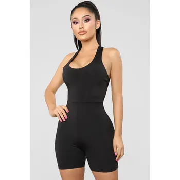 

ZKYZWX Sprot Rompers Women Jumpsuit Biker Shorts 2020 Summer Clothes One Piece Body Outfits Tracksuit Backless Bodycon Playsuits