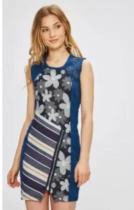 8 DESIGUAL Новое испанское женское джинсовое платье без рукавов DESIGUAL - Цвет: 8