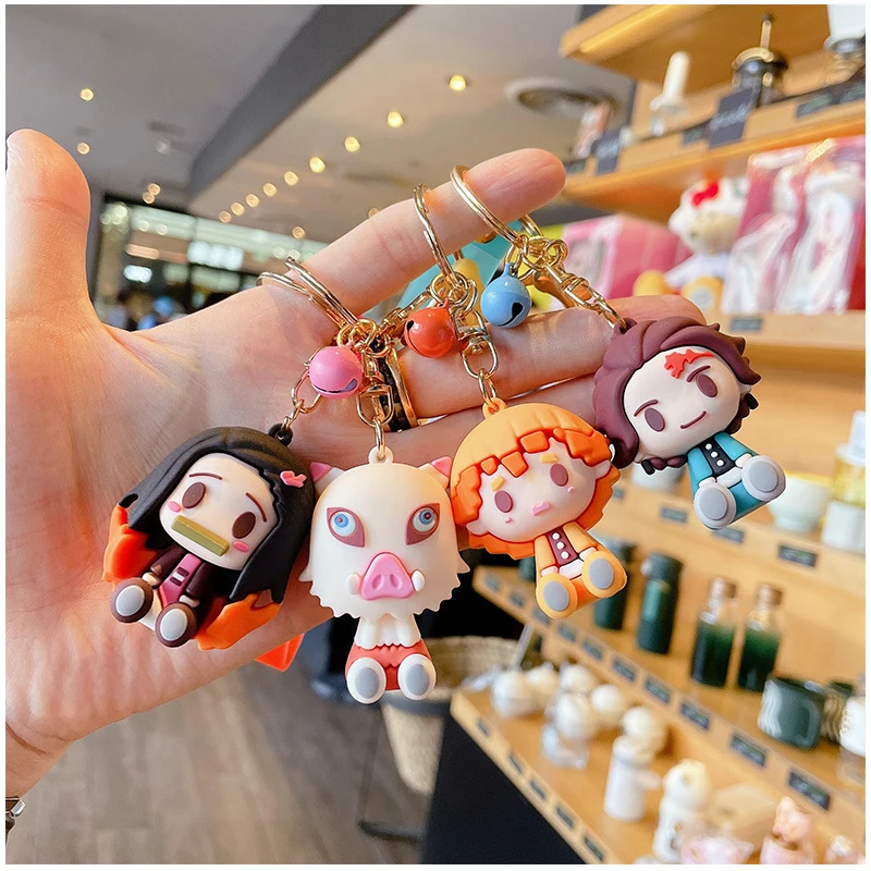 2021 Anime Demon Slayer Kimetsu No Yaiba Keychain Kamado Nezuko 3D Rubber Pendant Keyring Cosplay Props Accessories Gift Jewelry | Украшения