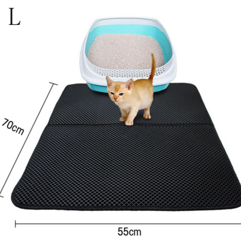 Высокоэластичная подстилка для кошки из ЭВА, двухслойные коврики для кошачьего туалета с водонепроницаемым слоем, легко чистятся, легкие