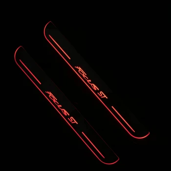 

RQXR led stainless steel overlay acrylic door scuff for Ford focus st moving door sill plate lining decorative light,2pcs