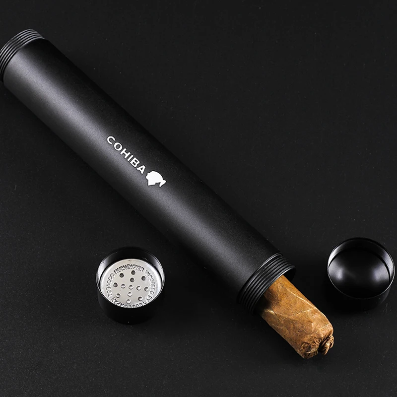 Cohiba чехол хьюмидор Алюминий один черный труба металлическая для сигары с