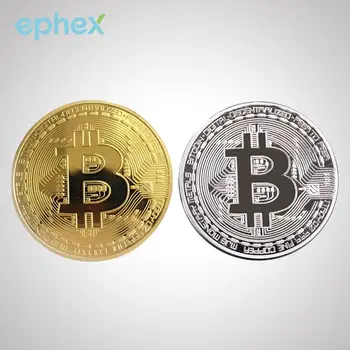 

Gold/Silver Plated Bitcoin Collectible BTC Coin Virtual Money Art Gift