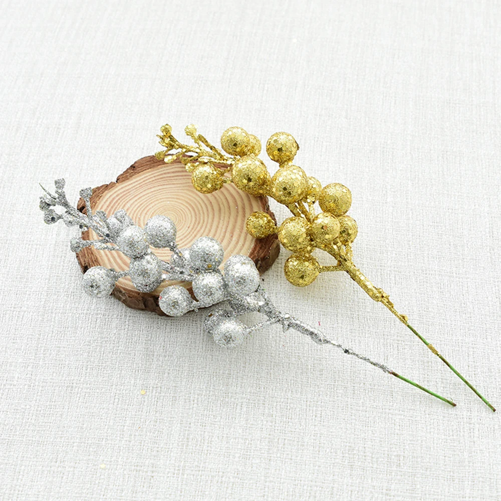 Новинка 15 см рождественские украшения золотые красные блестящие искусственные