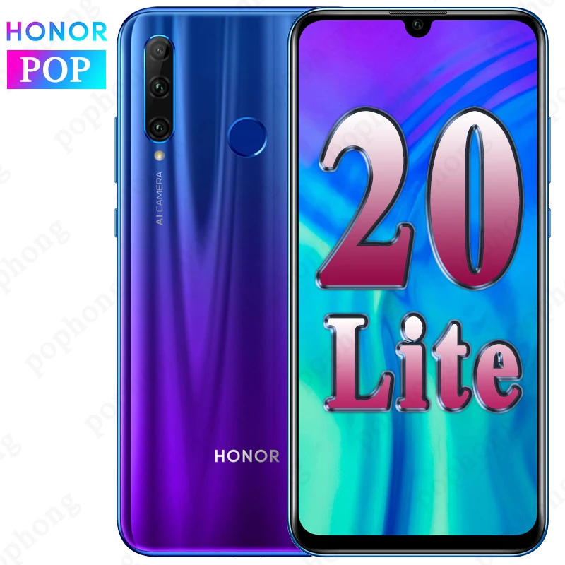 Глобальная версия мобильного телефона HONOR 20 lite экран 6 21 дюйма 4 Гб 128 ГБ